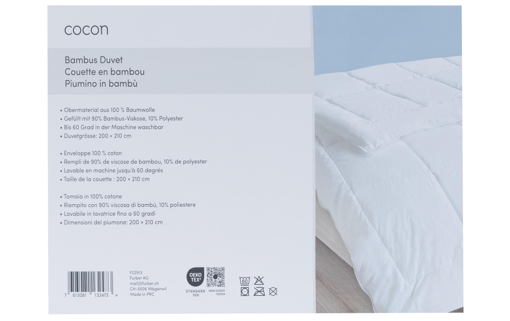 Cocon Mittel Polyester-Duvet – 200 × 210 cm