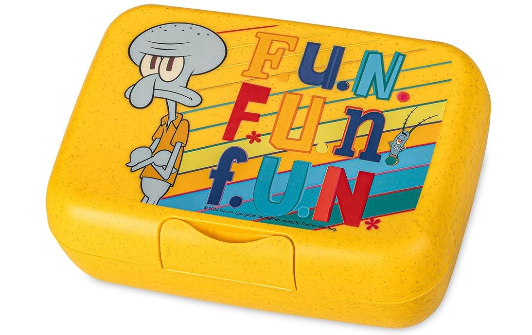 Koziol Lunchbox CANDY L SQUIDWARD – 19,0 × 13,5 × 6,5 cm, Kunststoff (biozirkulär), mit Trennschale