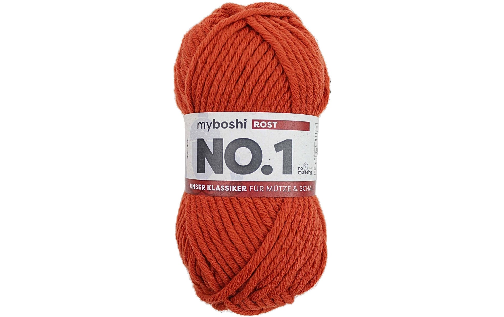 Myboshi Nr. 1 Wolle Rostbraun – 50 g, 55 m, 70% Polyacryl/30% Wolle, Nadel 7 mm, 1 Stk.