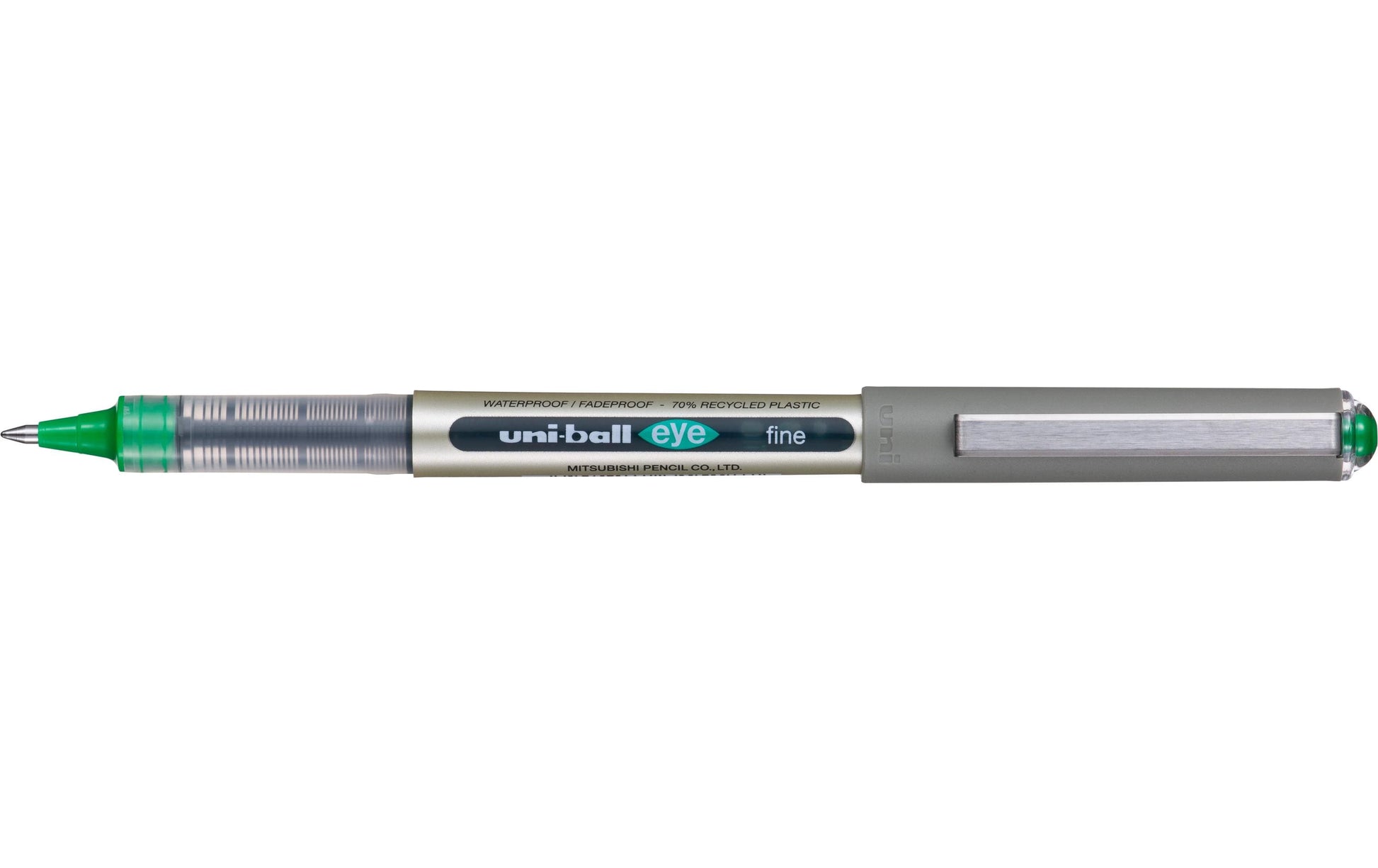 Uni-Ball eye fine ECO – Tintenroller, dokumentenecht, mit Kappe, 0,5 mm, grün