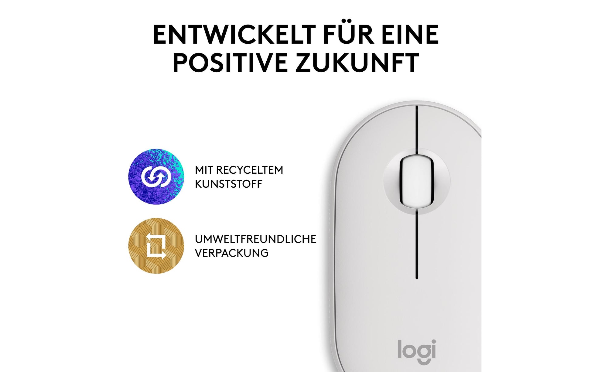 Logitech Pebble Mouse 2 M350S Maus – Weiss