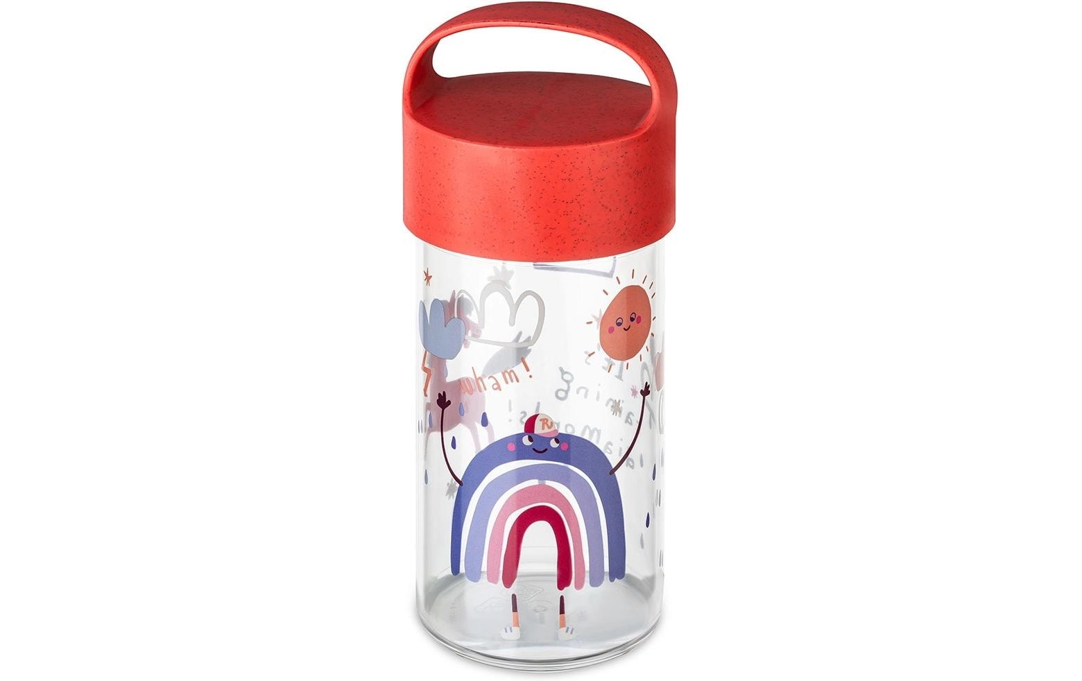Koziol DREAMS Snack- & Trinkflasche 500 ml – Biozirkulärer Kunststoff, für Kinder, Regenbogen