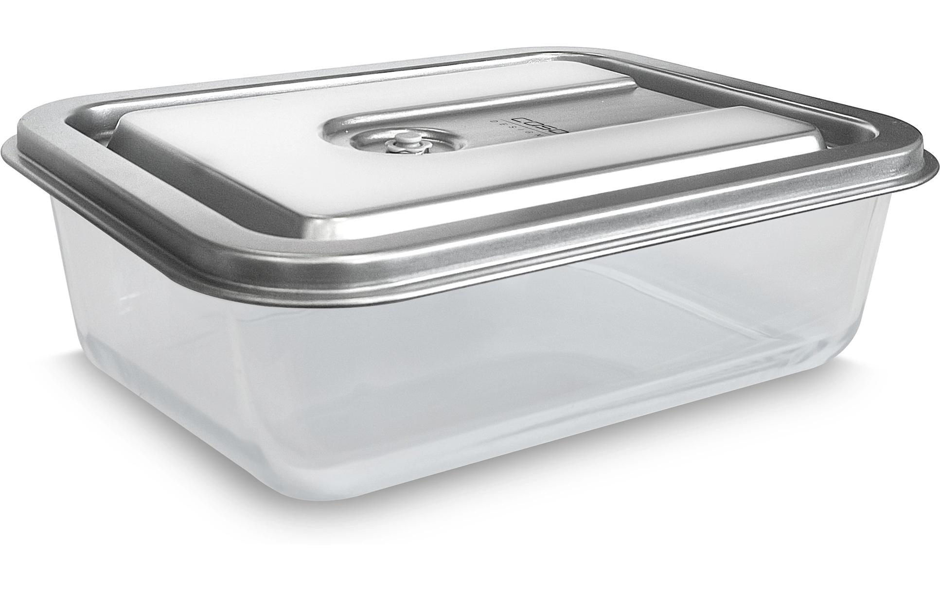 Caso Vakuumbehälter VacuBoxx Inox XL – 4,5 l, rechteckig, Glas – für Vakuumierer
