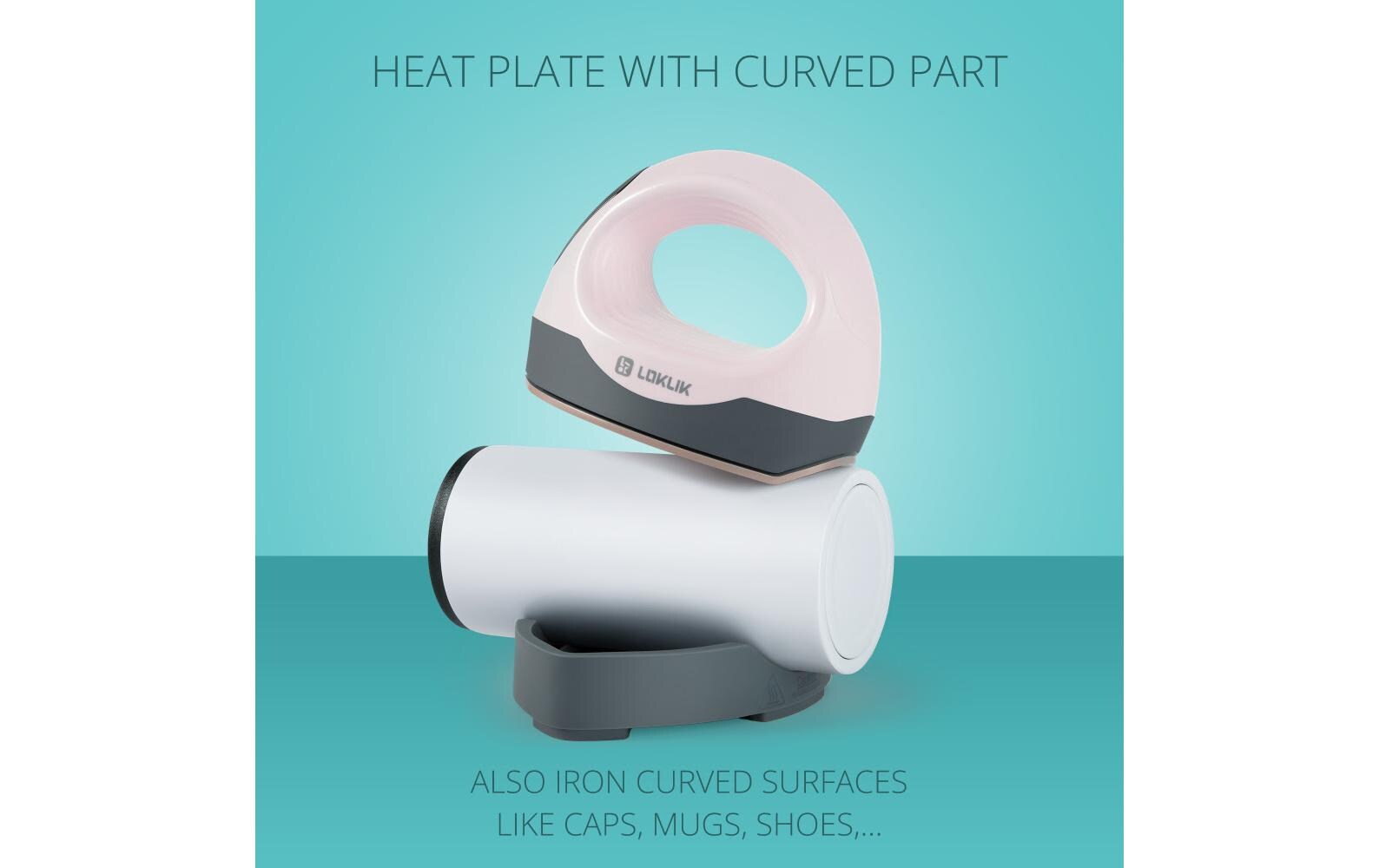 LOKLiK Transferpresse Mini 3, Heizplattengrösse 9,3 × 8 cm, Rosa