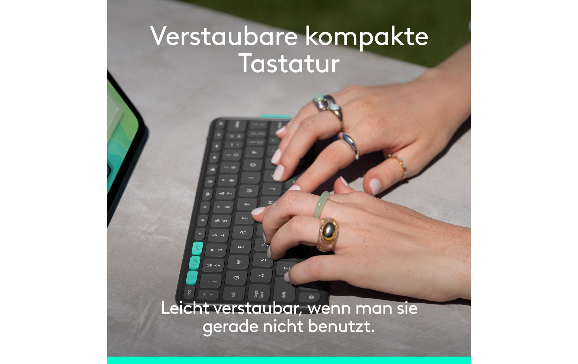 Logitech Tastatur-Case für iPad Pro/Air 11" (M2–M4) – Bluetooth, QWERTZ (CH), Beleuchtet – Grau