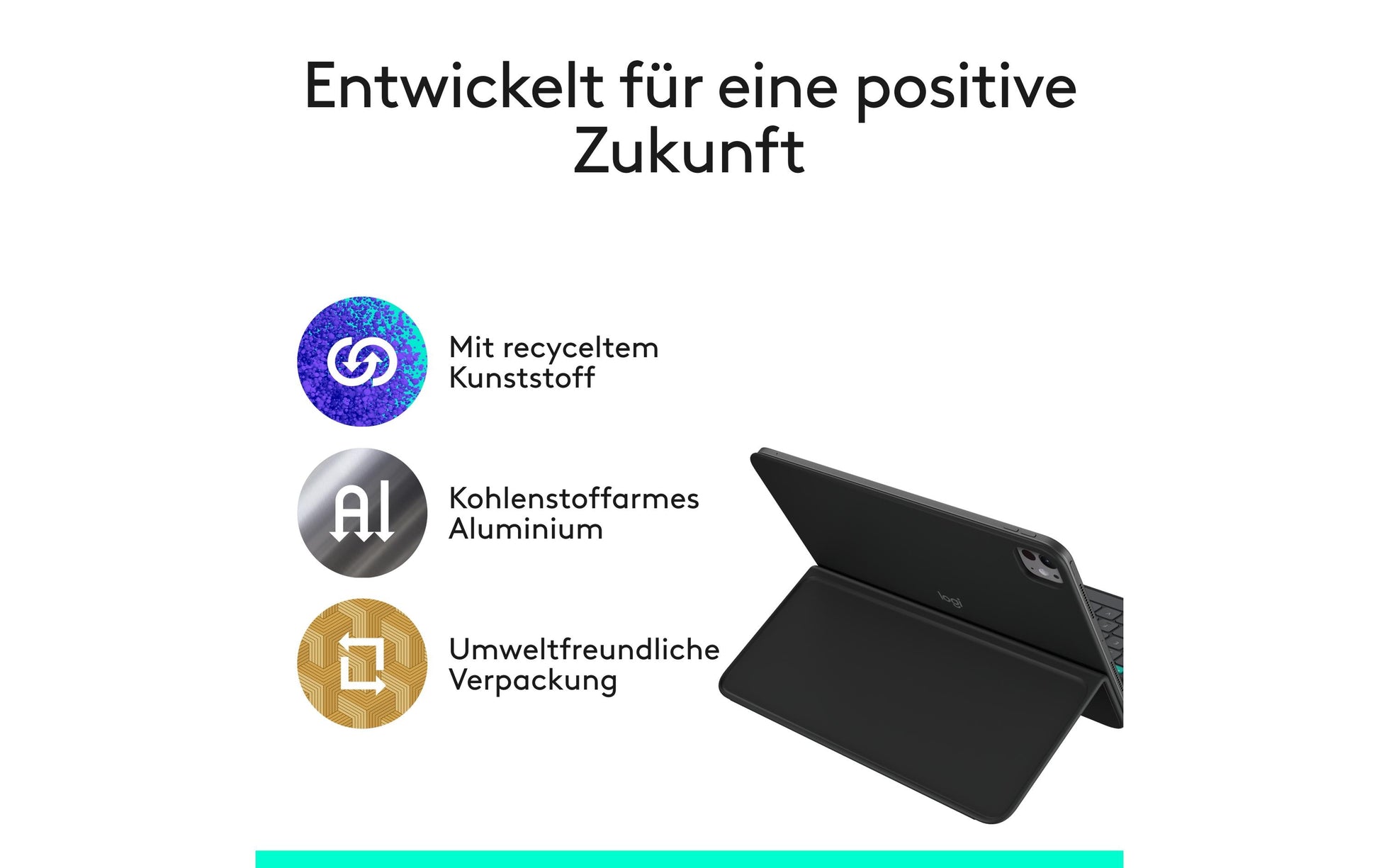 Logitech Tastatur-Case für iPad Pro/Air 11" (M2–M4) – Bluetooth, QWERTZ (CH), Beleuchtet – Grau