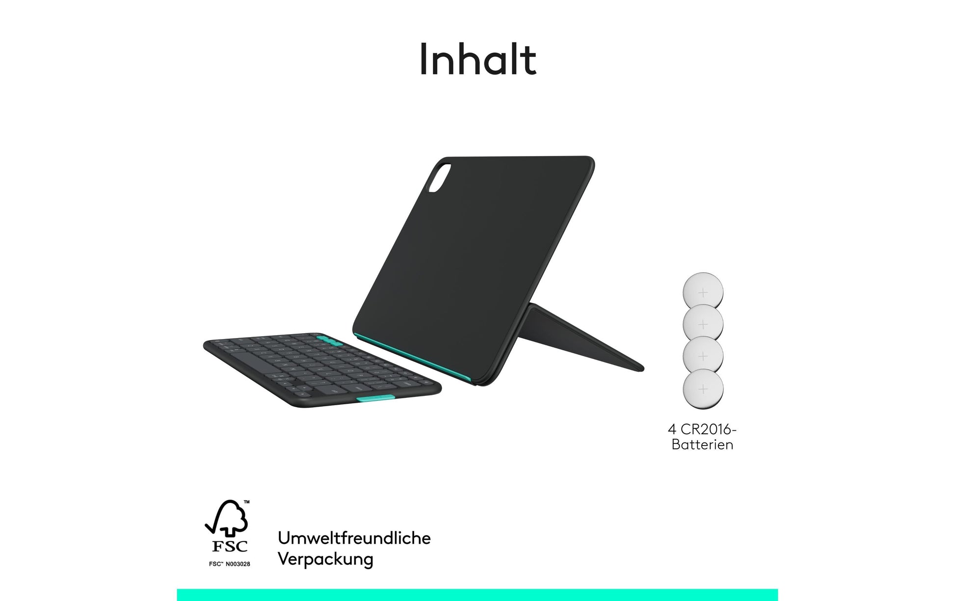 Logitech Tastatur-Case für iPad Pro/Air 11" (M2–M4) – Bluetooth, QWERTZ (CH), Beleuchtet – Grau