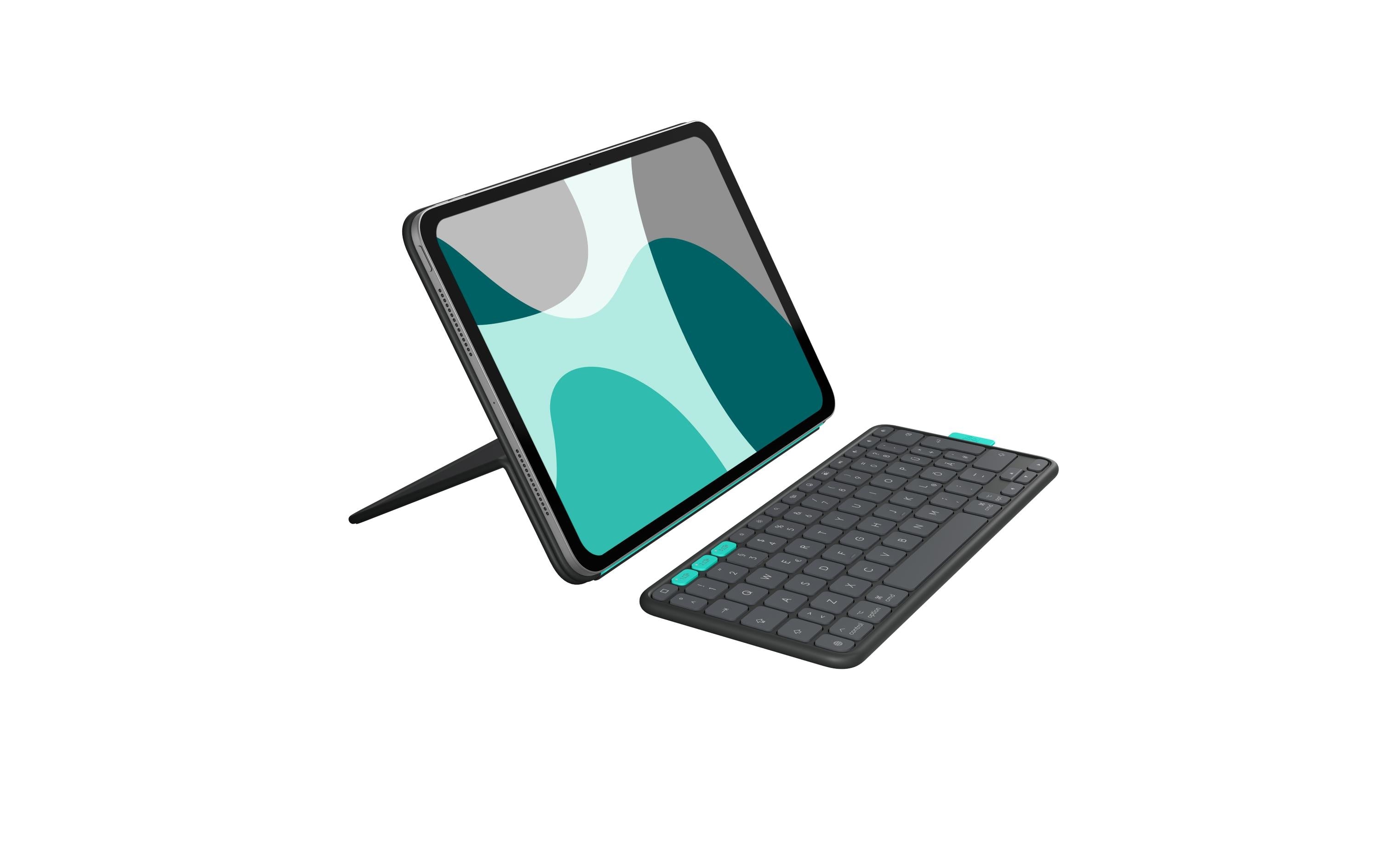Logitech Tastatur-Case für iPad Pro/Air 11" (M2–M4) – Bluetooth, QWERTZ (CH), Beleuchtet – Grau