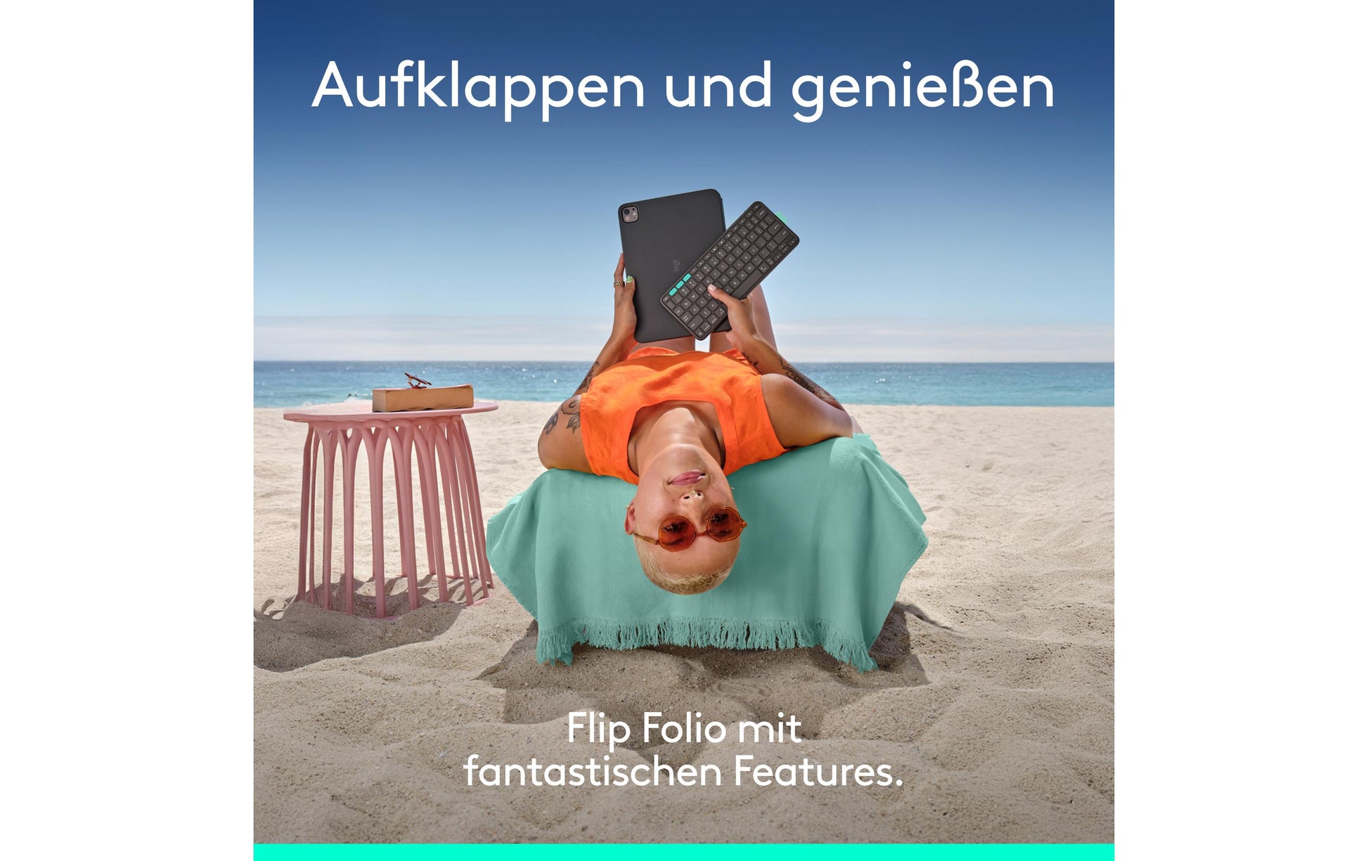 Logitech Tastatur-Case für iPad Pro/Air 11" (M2–M4) – Bluetooth, QWERTZ (CH), Beleuchtet – Grau