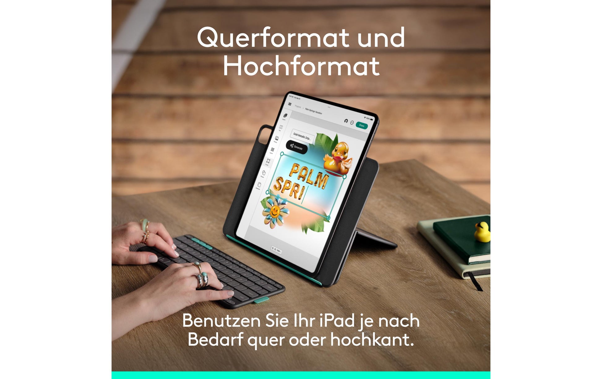 Logitech Tastatur-Case für iPad Pro 13" (M4), iPad Air 13" (M2–M3) – Bluetooth, Beleuchtung – Graphit