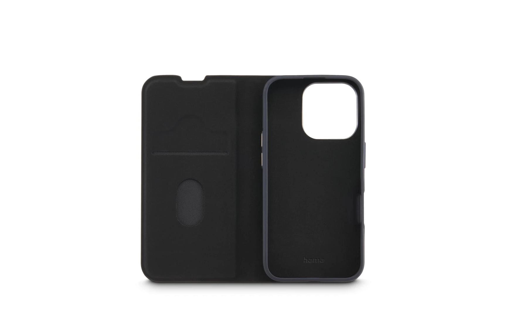 Hama Booklet-Hülle – für Apple iPhone 16 Pro Max – schwarz – Kunstleder – mit Kartenfach, Magnetverschluss