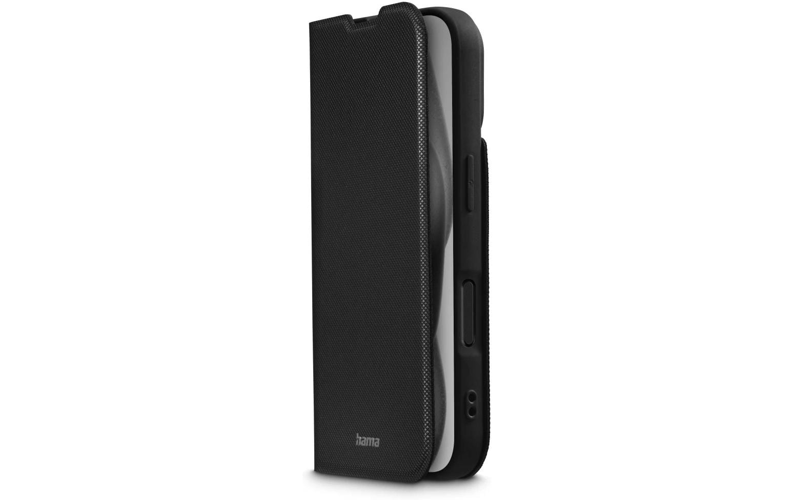Hama Booklet Daily Protect Folio – für Apple iPhone 16 Plus, mit Ständer, 2 Kartenfächer, PU+TPU, Schwarz