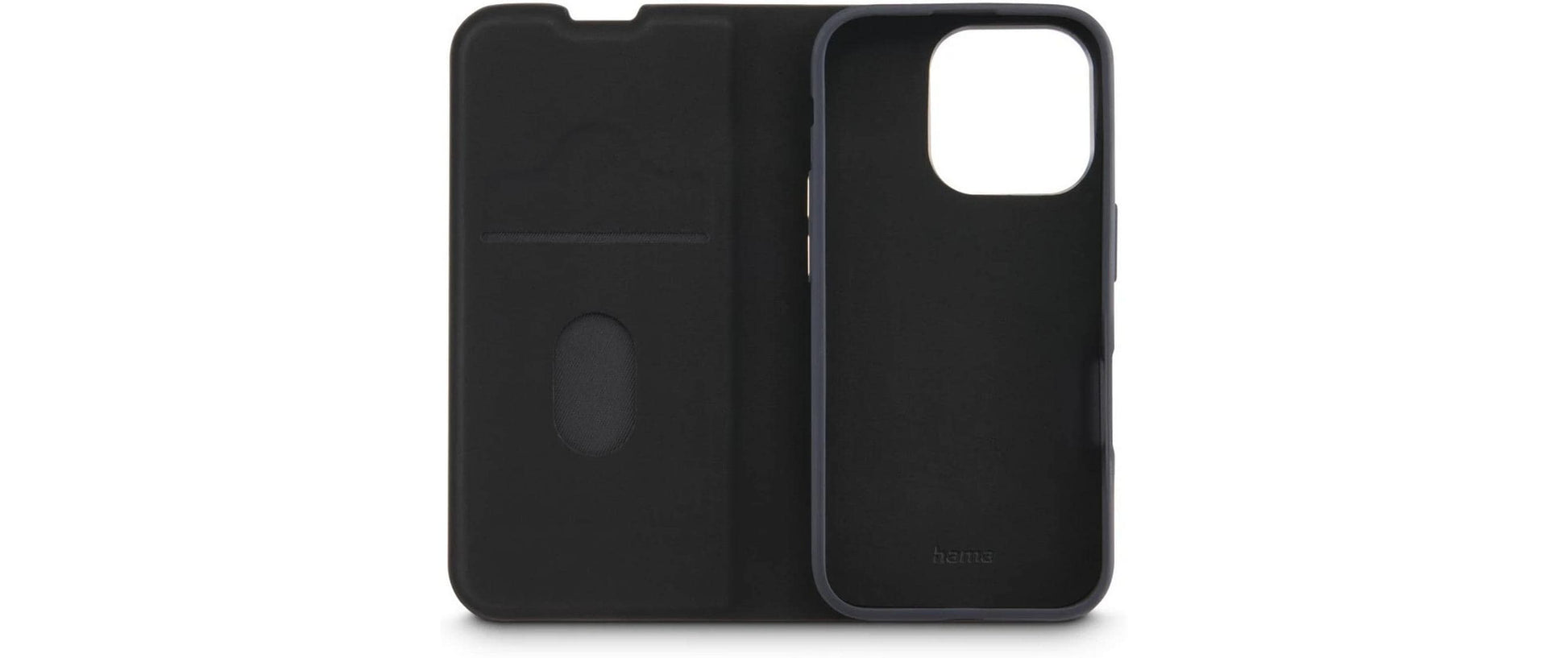 Hama Booklet Eco Premium Folio – für Apple iPhone 16 Pro, mit Ständer, 1 Kartenfach, PU+TPU, Schwarz
