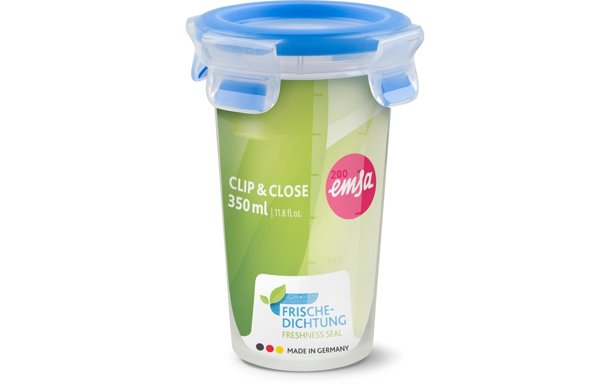 EMSA Vorratsdose 350 ml, 10 × 10 × 13,4 cm, Polypropylen (PP), transparent/blau