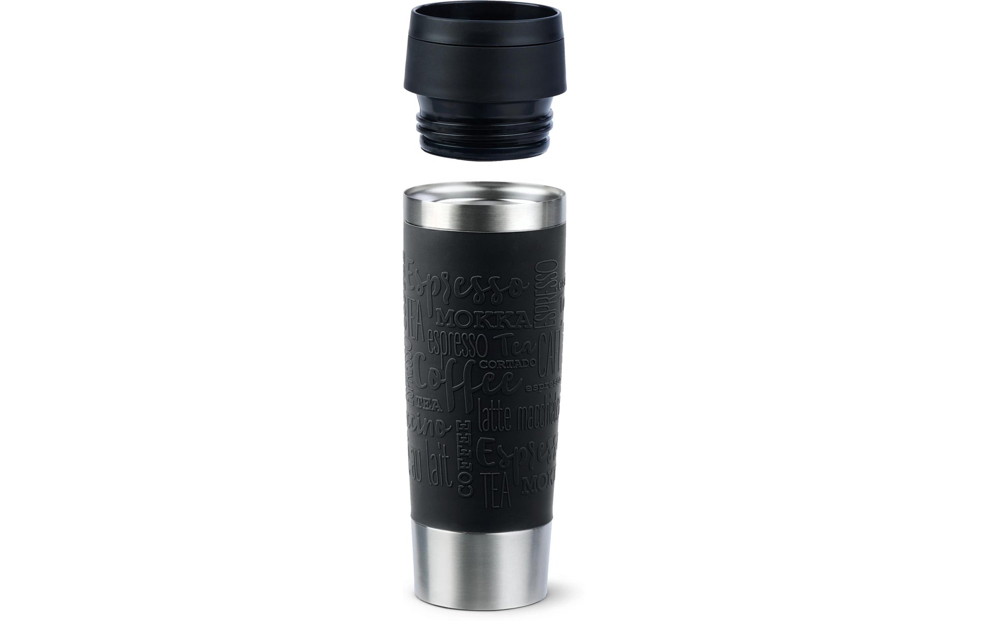 EMSA Travel Mug Classic Thermobecher 500 ml – doppelwandig 4 h heiss/8 h kalt, Edelstahl, schwarz