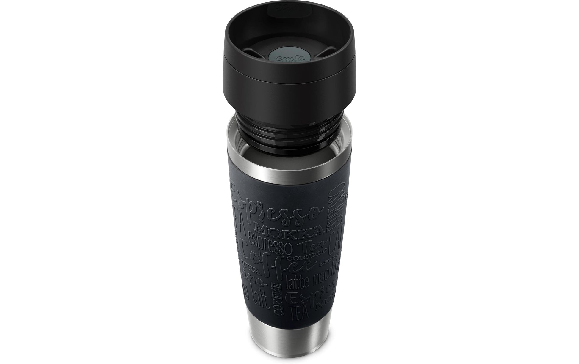 EMSA Travel Mug Classic Thermobecher 500 ml – doppelwandig 4 h heiss/8 h kalt, Edelstahl, schwarz