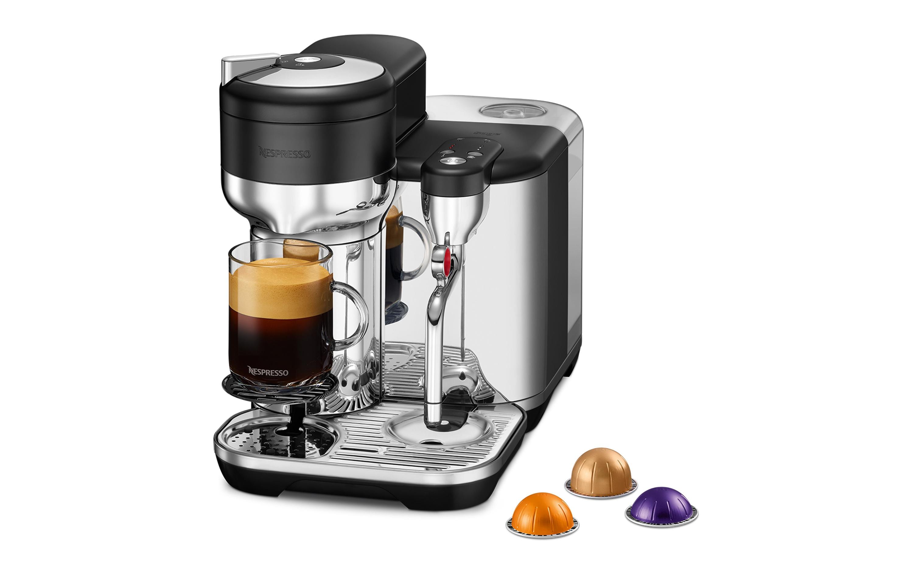 Sage Software Sage Kapselmaschine – für Nespresso Vertuo, 2 l, schwarz/Edelstahl, 22,8 × 32,1 × 41,7 cm
