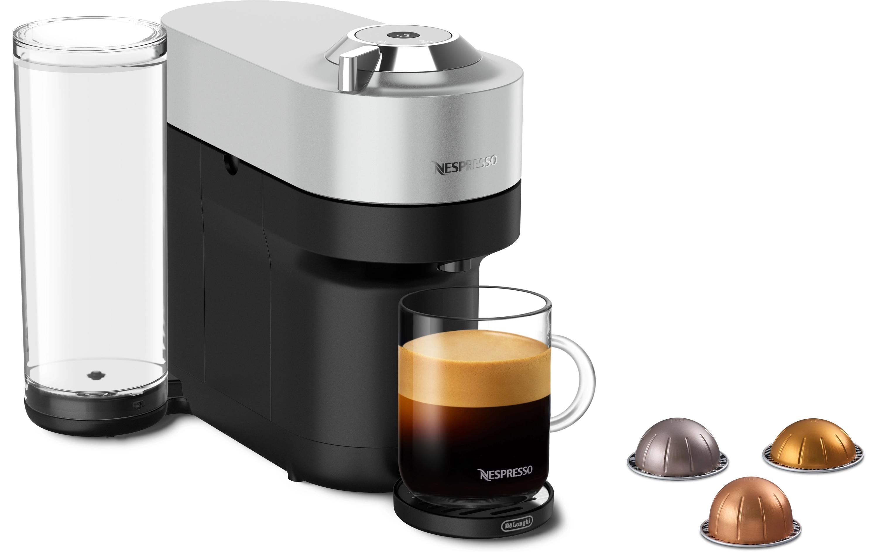 De’Longhi Vertuo Pop+ ENV95.S Kapselmaschine – für Nespresso-Kapseln, 1,1 l, Silber