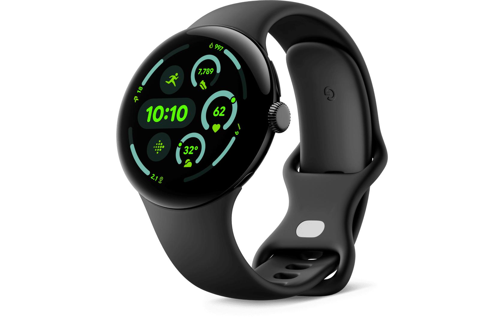 Google Pixel Watch 3 – Smartwatch – 45 mm, GPS, WLAN, NFC, Bluetooth, AMOLED, IP68, Schwarz