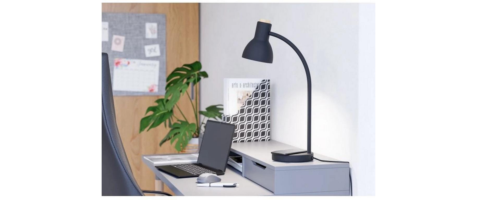 EGLO Tischleuchte VERADAL-QI – 720 lm, 5,5 W, 3000 K, Touch, dimmbar, schwarz, Qi