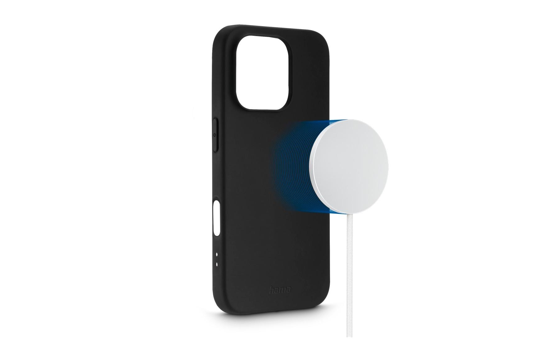 Hama Backcover – für Apple iPhone 16 Pro Max, MagSafe, TPU, Schwarz
