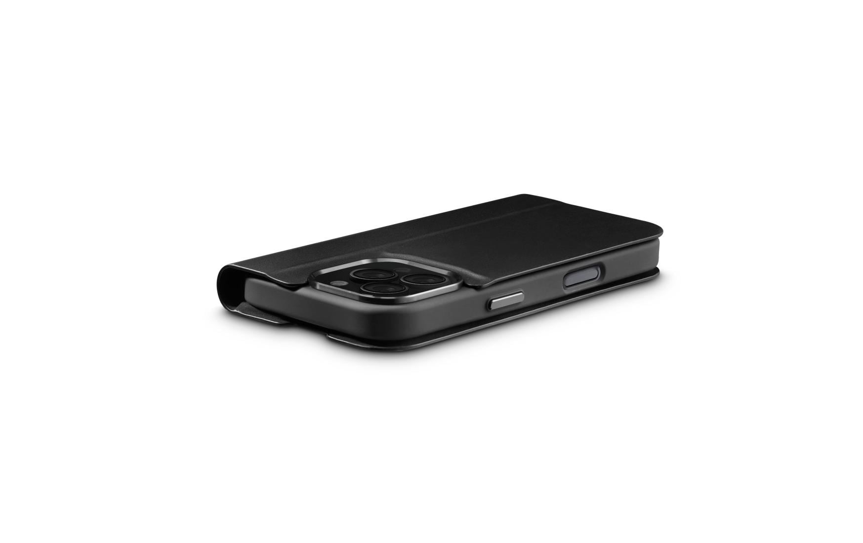Hama Booklet Eco Premium Folio – für Apple iPhone 16 Pro, mit Ständer, 1 Kartenfach, PU+TPU, Schwarz