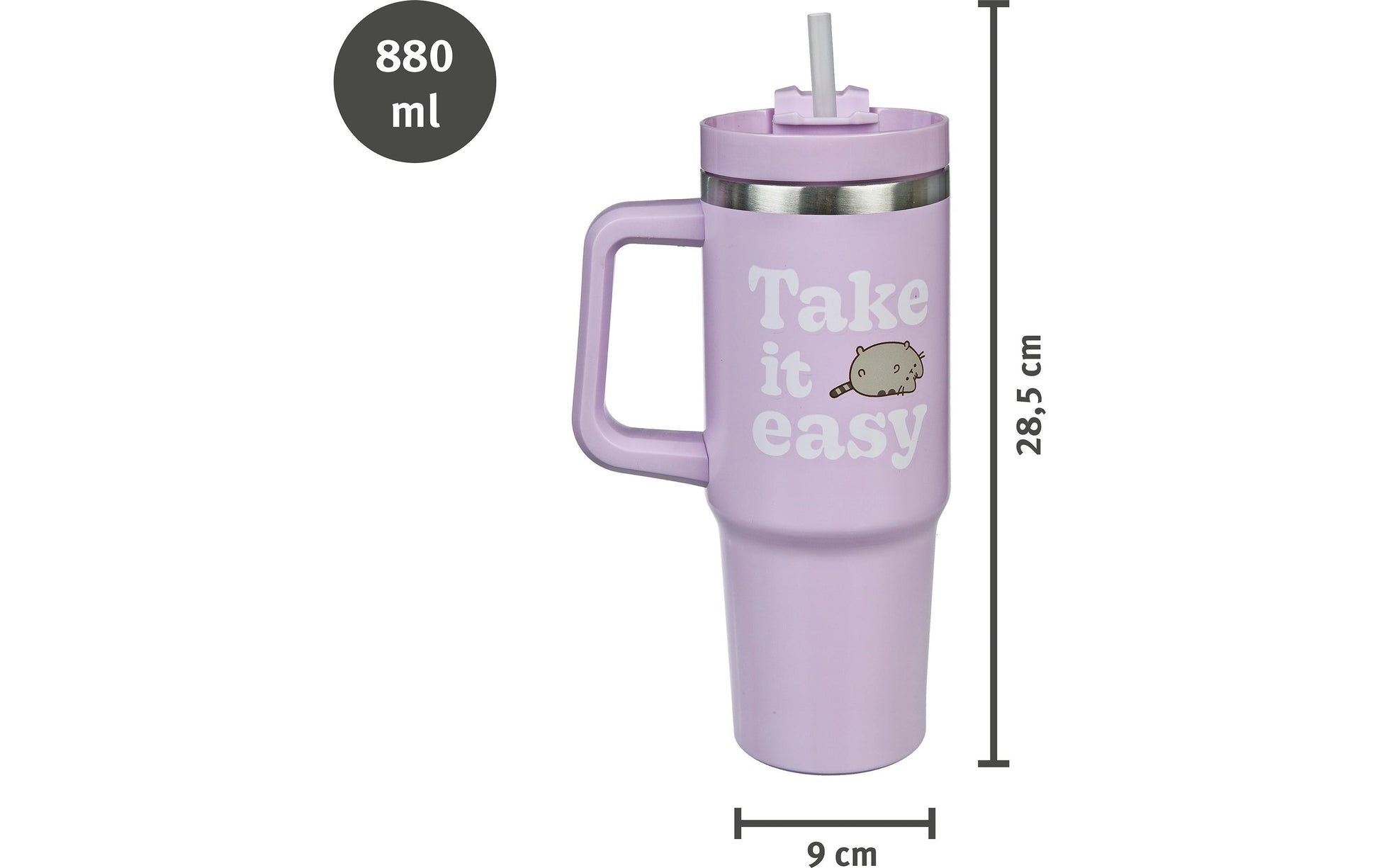 Undercover Kindertrinkflasche 880 ml – Aluminium, Pusheen, Rosa