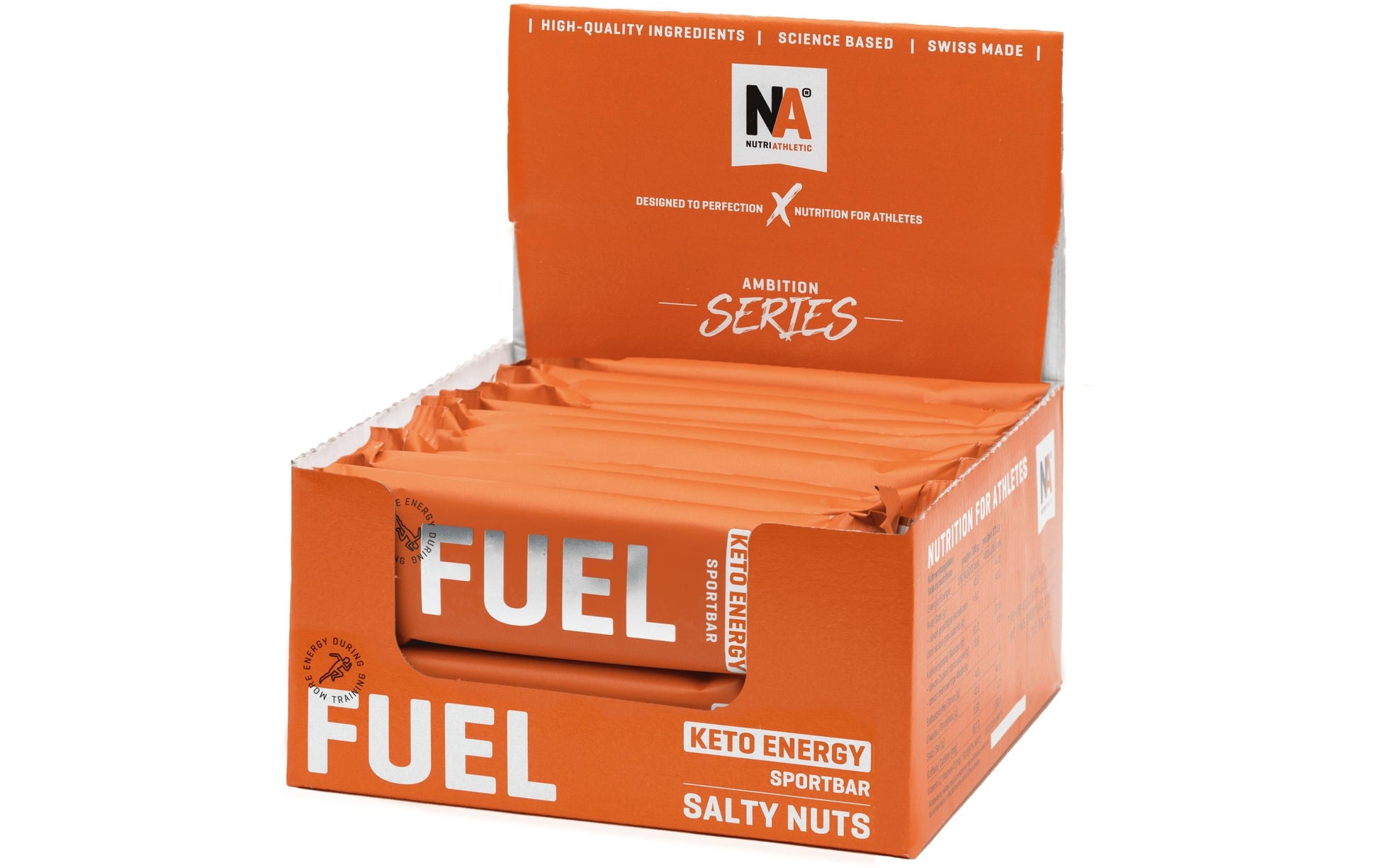 NUTRIATHLETIC NA FUEL BAR Keto Energy – geröstet & gesalzen, vegan, glutenfrei – 20 × 40 g