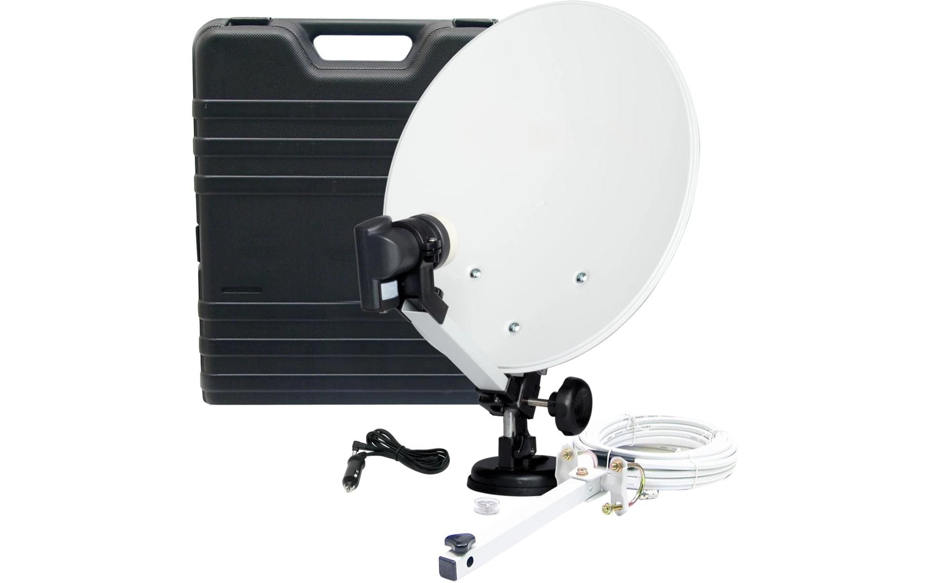 Telestar SAT-Camping-Koffer – Medienbox, ohne Receiver, Stahl, Weiss