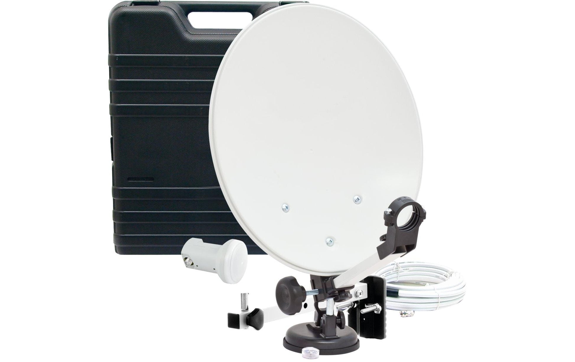 Telestar SAT-Camping-Koffer – Medienbox, ohne Receiver, Stahl, Weiss