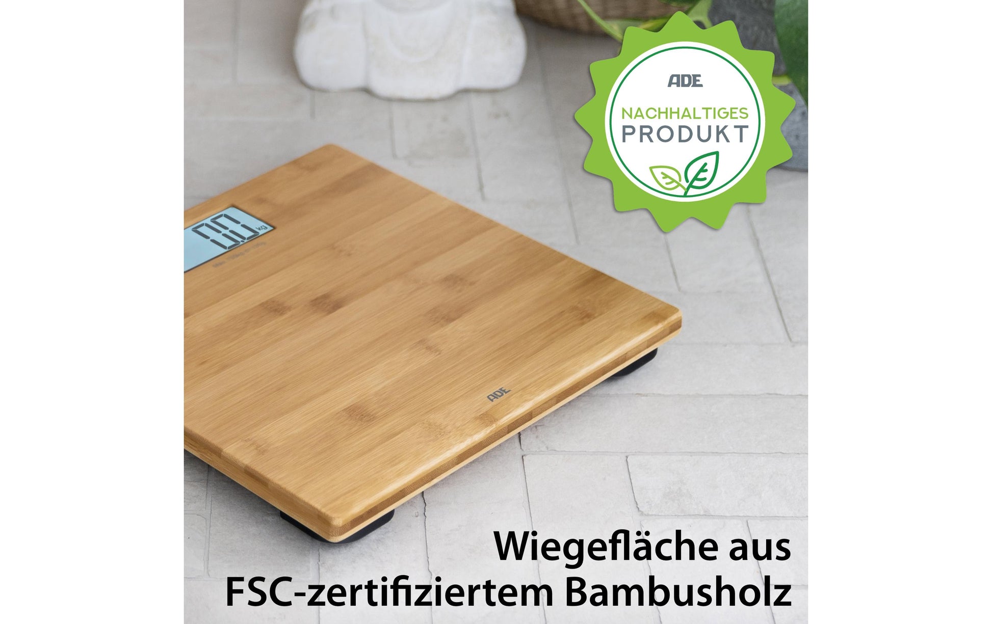 ADE Digitale Personenwaage Martina – 150 kg – Bambus