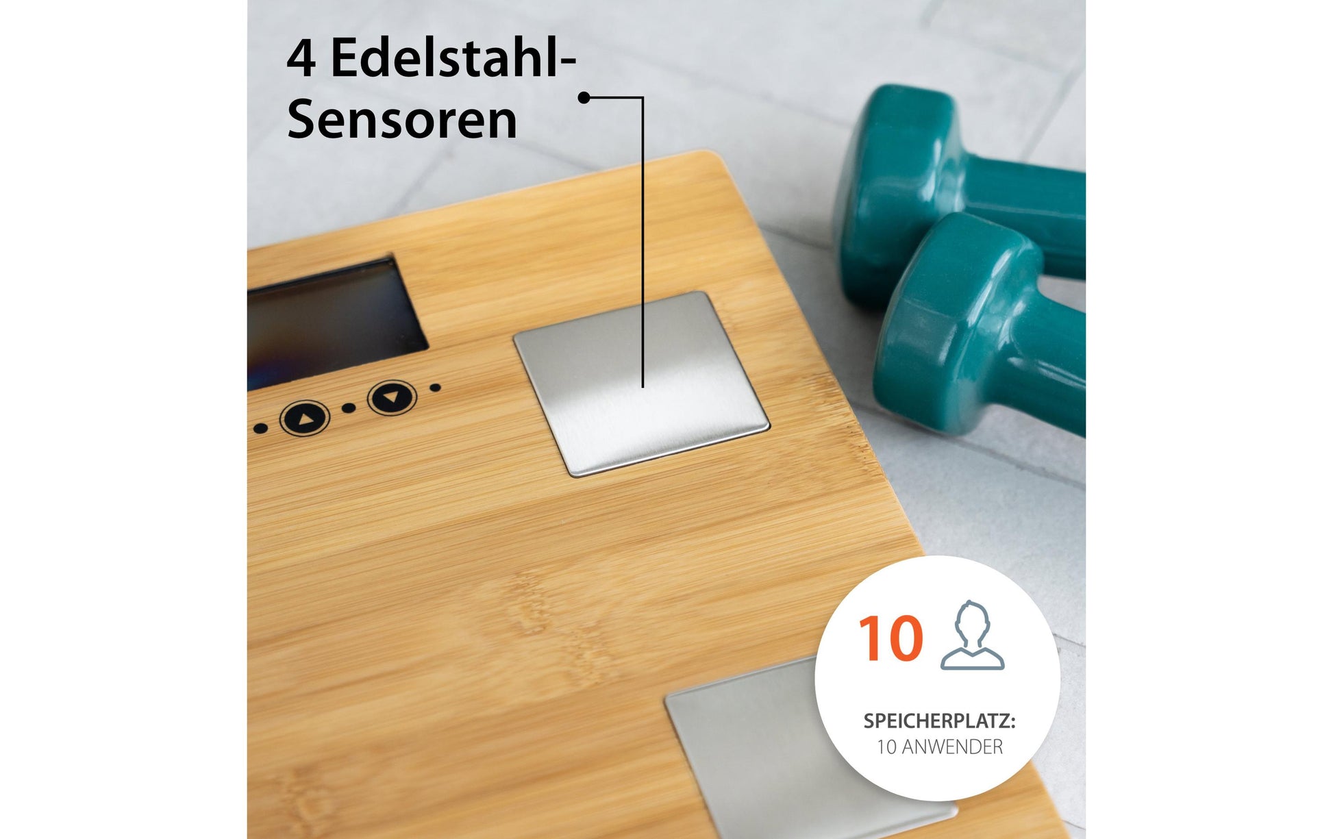ADE Digitale Personenwaage Barbara – Holz – 150 kg