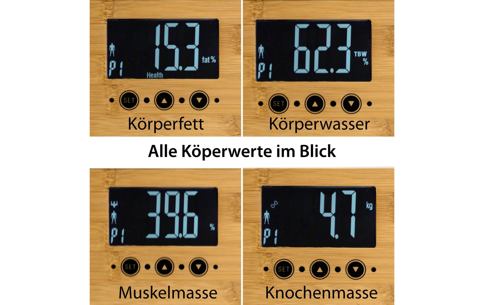 ADE Digitale Personenwaage Barbara – Holz – 150 kg