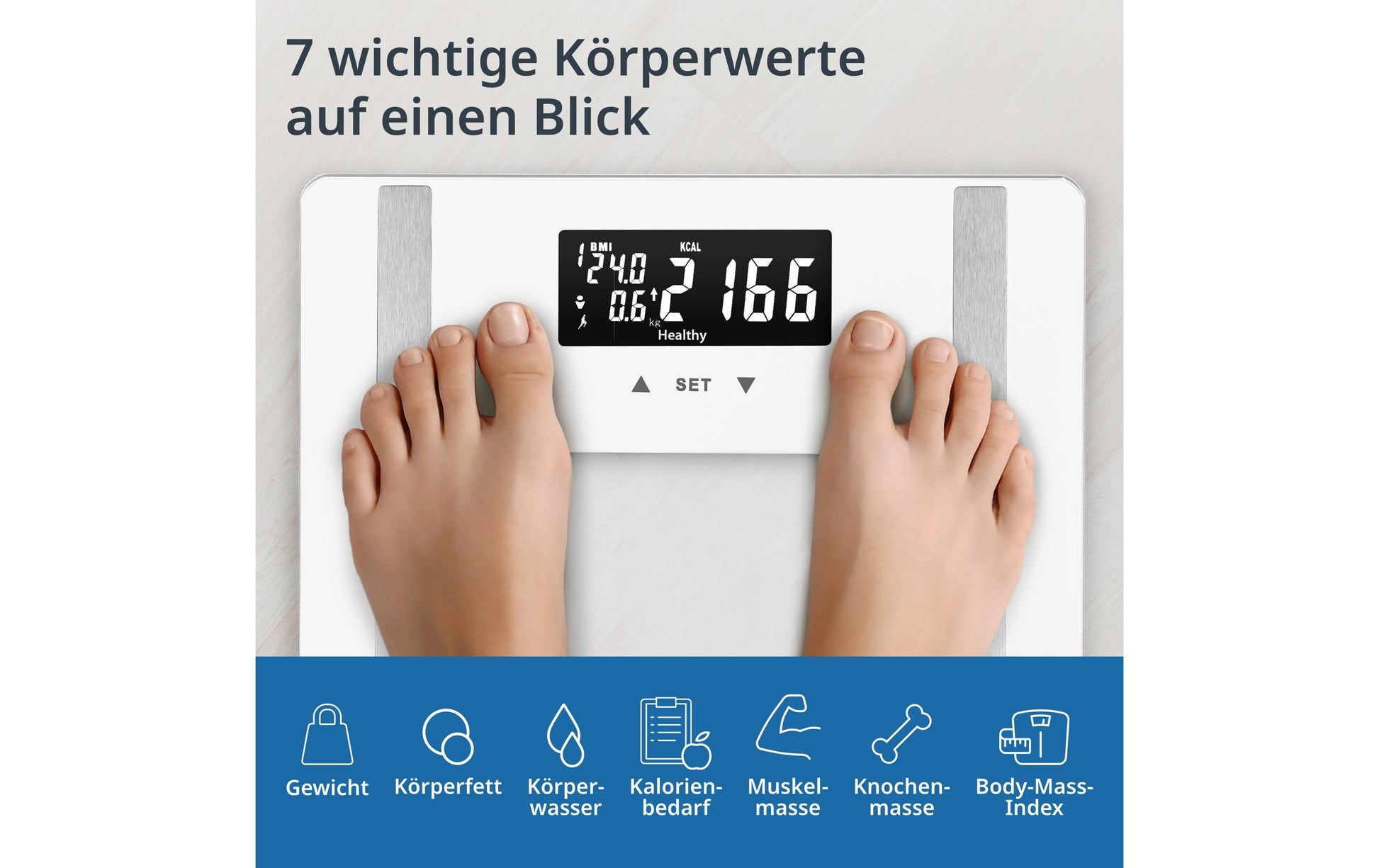 ADE Digitale Personenwaage – Glas – 200 kg