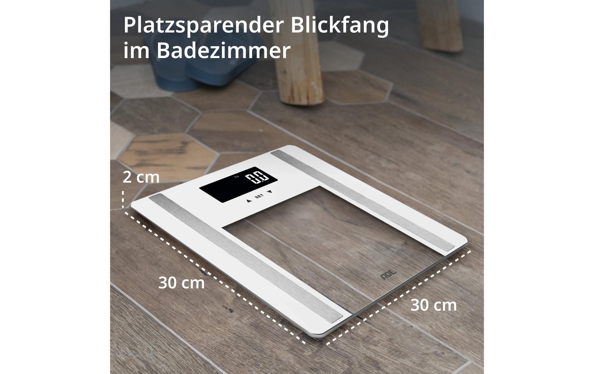ADE Digitale Personenwaage – Glas – 200 kg