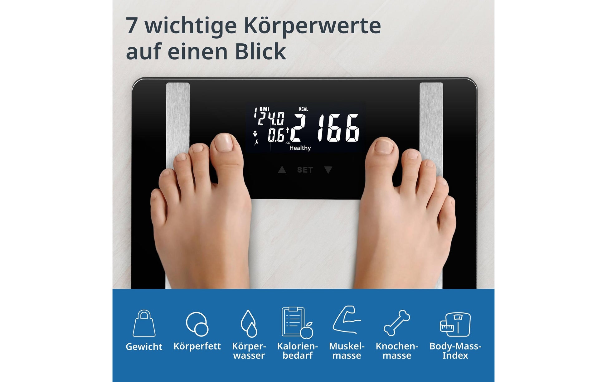 ADE Digitale Personenwaage BA2300-1 – Glas – 200 kg – Schwarz