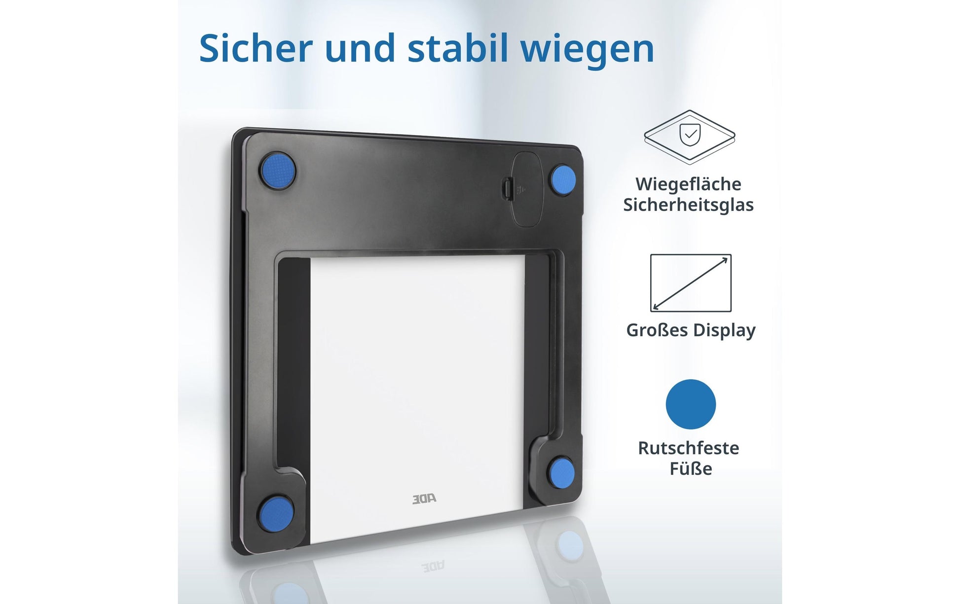 ADE Digitale Personenwaage BA2300-1 – Glas – 200 kg – Schwarz