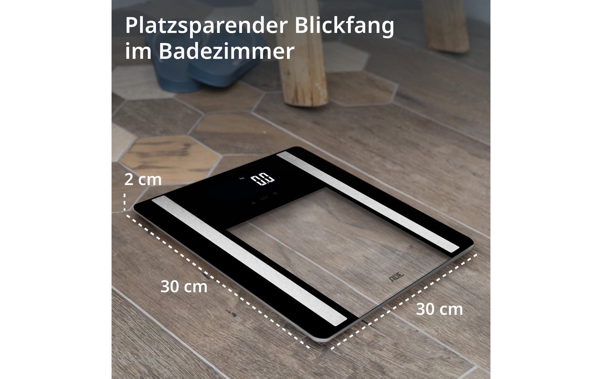 ADE Digitale Personenwaage BA2300-1 – Glas – 200 kg – Schwarz