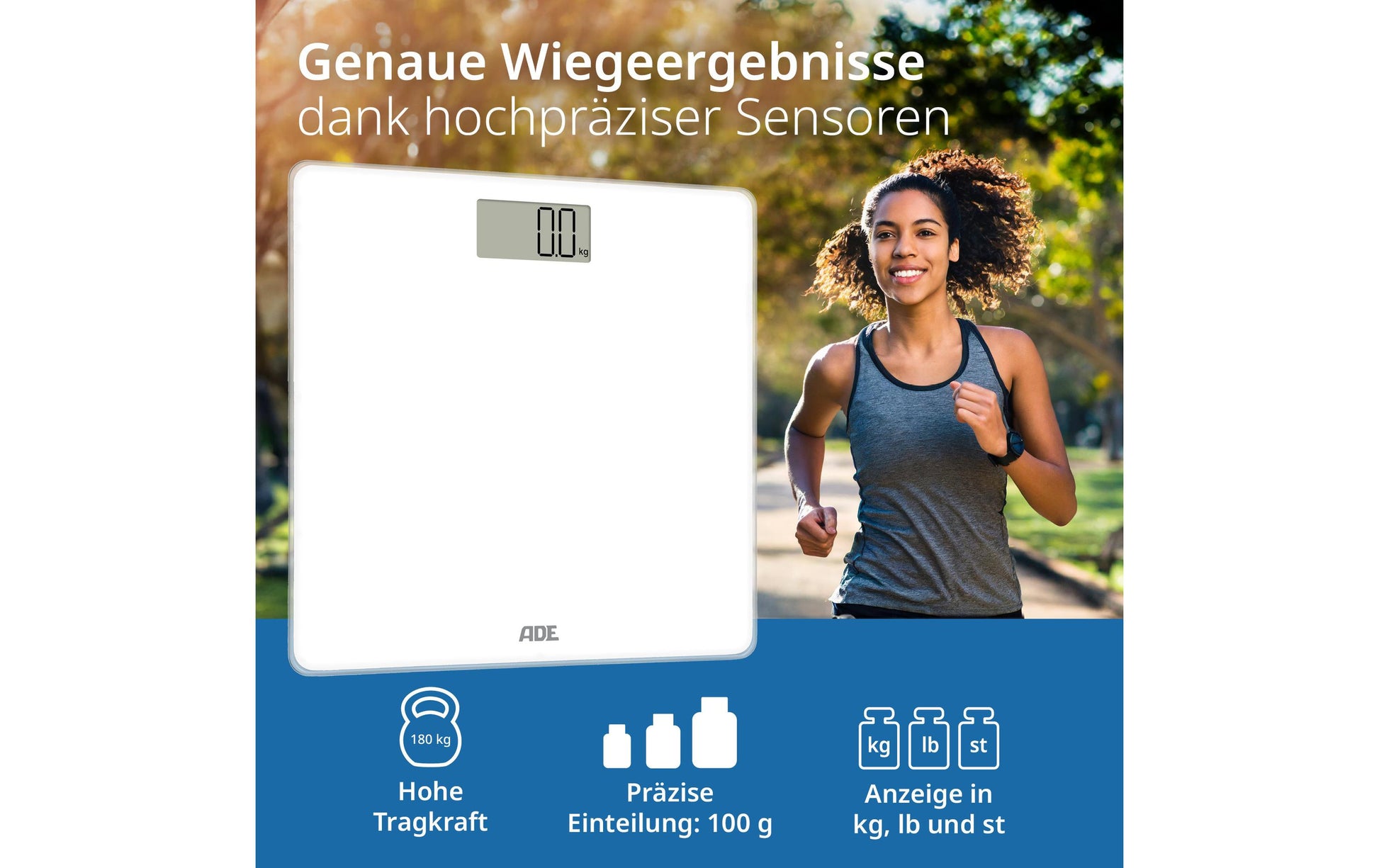 ADE Digitale Personenwaage Amina – Glas – 180 kg