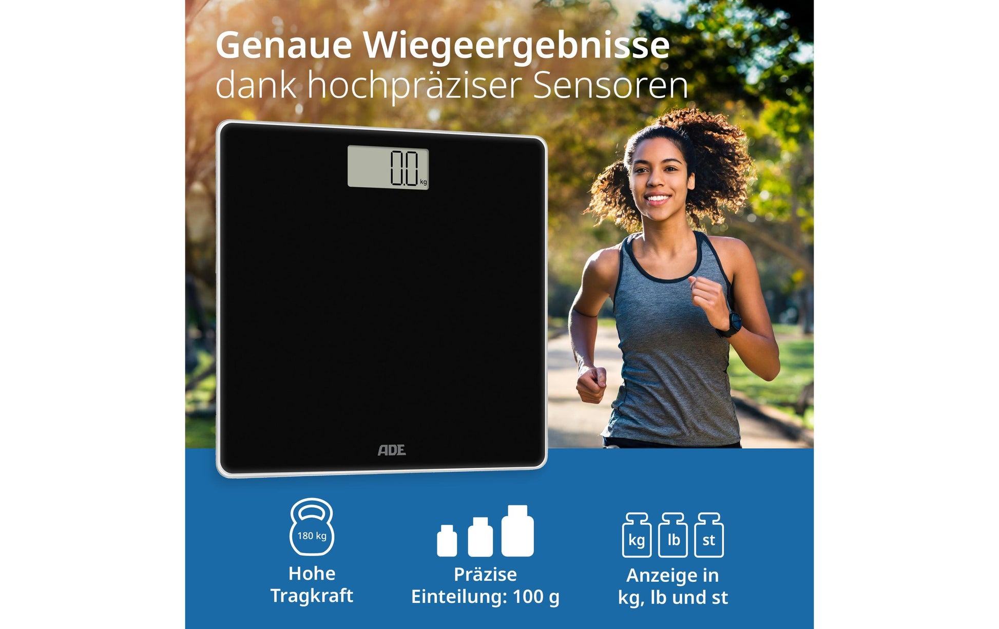ADE Digitale Personenwaage Amina – Glas – 180 kg