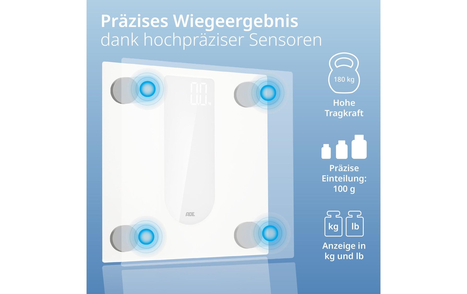 ADE Digitale Personenwaage Allegra – weiss