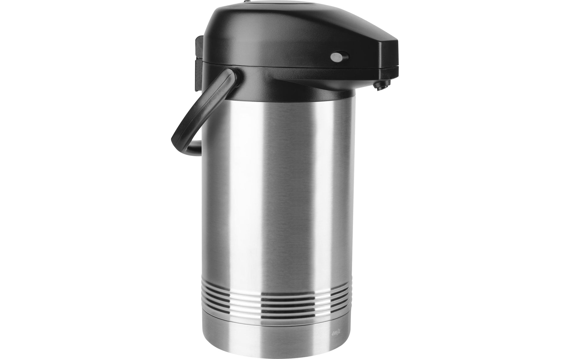 EMSA President Thermoskanne – 3 l, Edelstahl, Silber, Doppelwandig, Knopfdruckdeckel