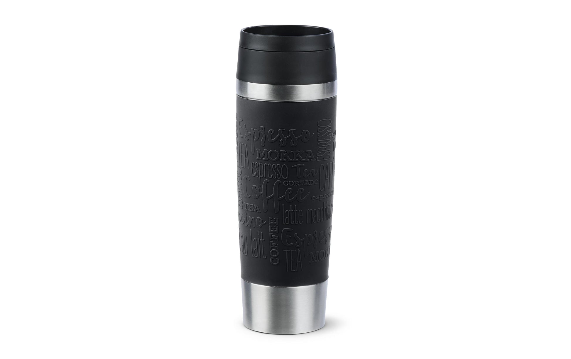 EMSA Travel Mug Classic Thermobecher 500 ml – doppelwandig 4 h heiss/8 h kalt, Edelstahl, schwarz
