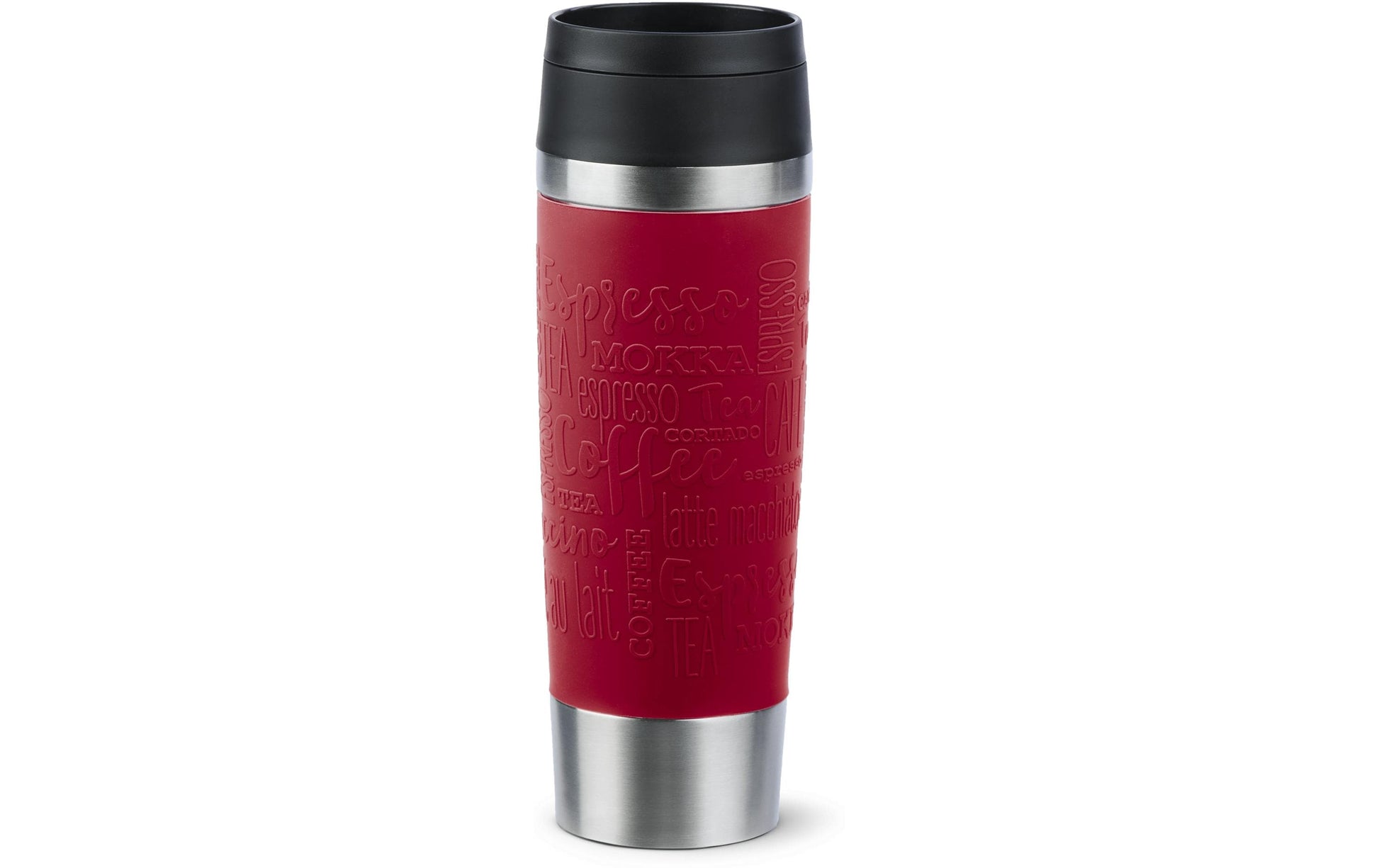 EMSA Travel Mug Classic Thermobecher 500 ml – doppelwandig 4 h heiss/8 h kalt, Edelstahl, Dunkelrot
