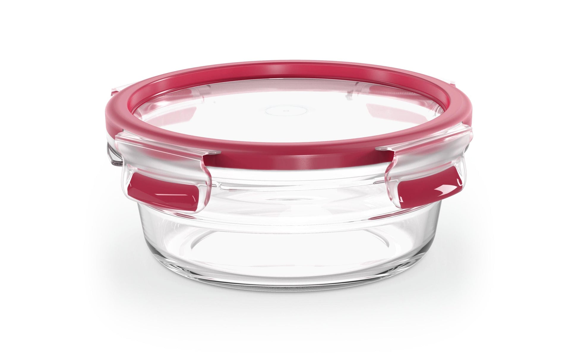 EMSA Vorratsdose 600 ml, 16,7 × 16,7 × 7 cm, Glas, Rot