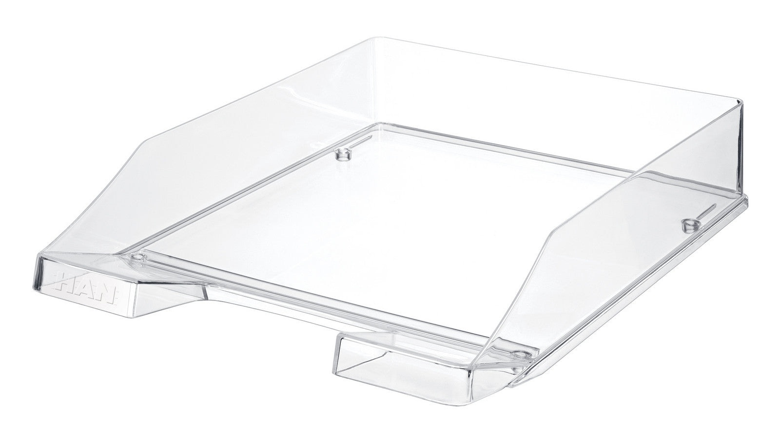 HAN Klassik – Briefkorb für A4, Kunststoff, transparent, hochglänzend, 255 × 65 × 348 mm