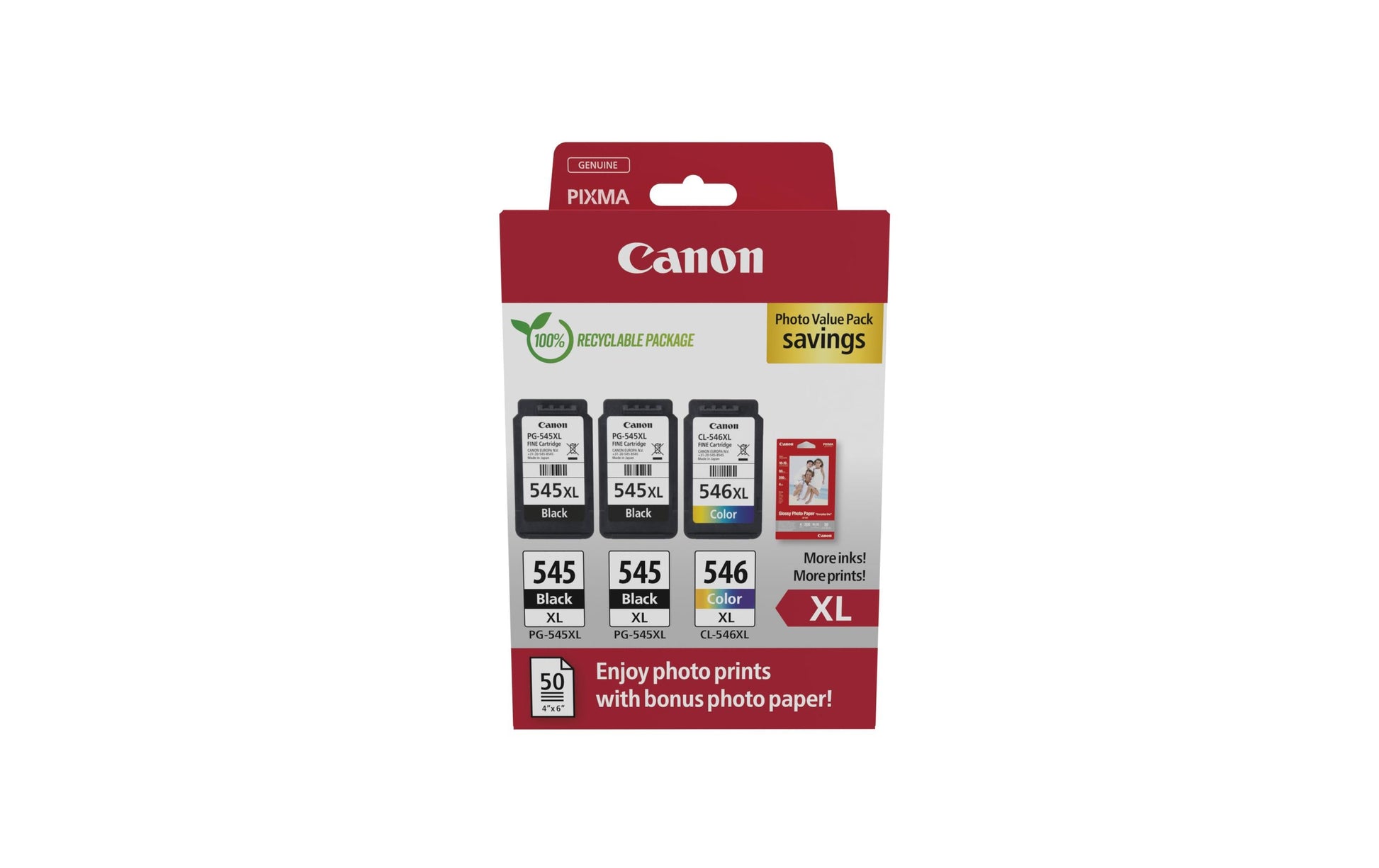 Canon Tintenpatronen-Multipack PG-545/CL-546, 3er-Pack – für PIXMA