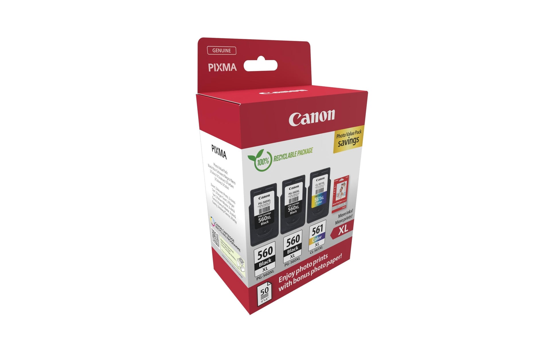 Canon Tintenpatronen-Multipack PG-560XL/CL-561XL, XL, Original – für PIXMA-Modelle