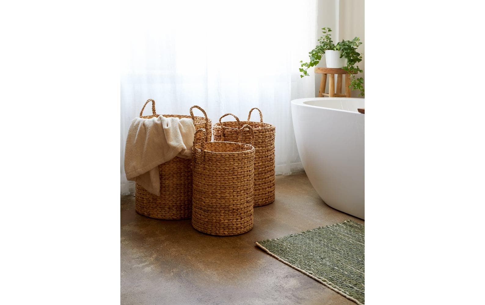 Urbanara Aufbewahrungskorb 62,8 l – Seegras – Braun – Ø 400 × H 500 mm