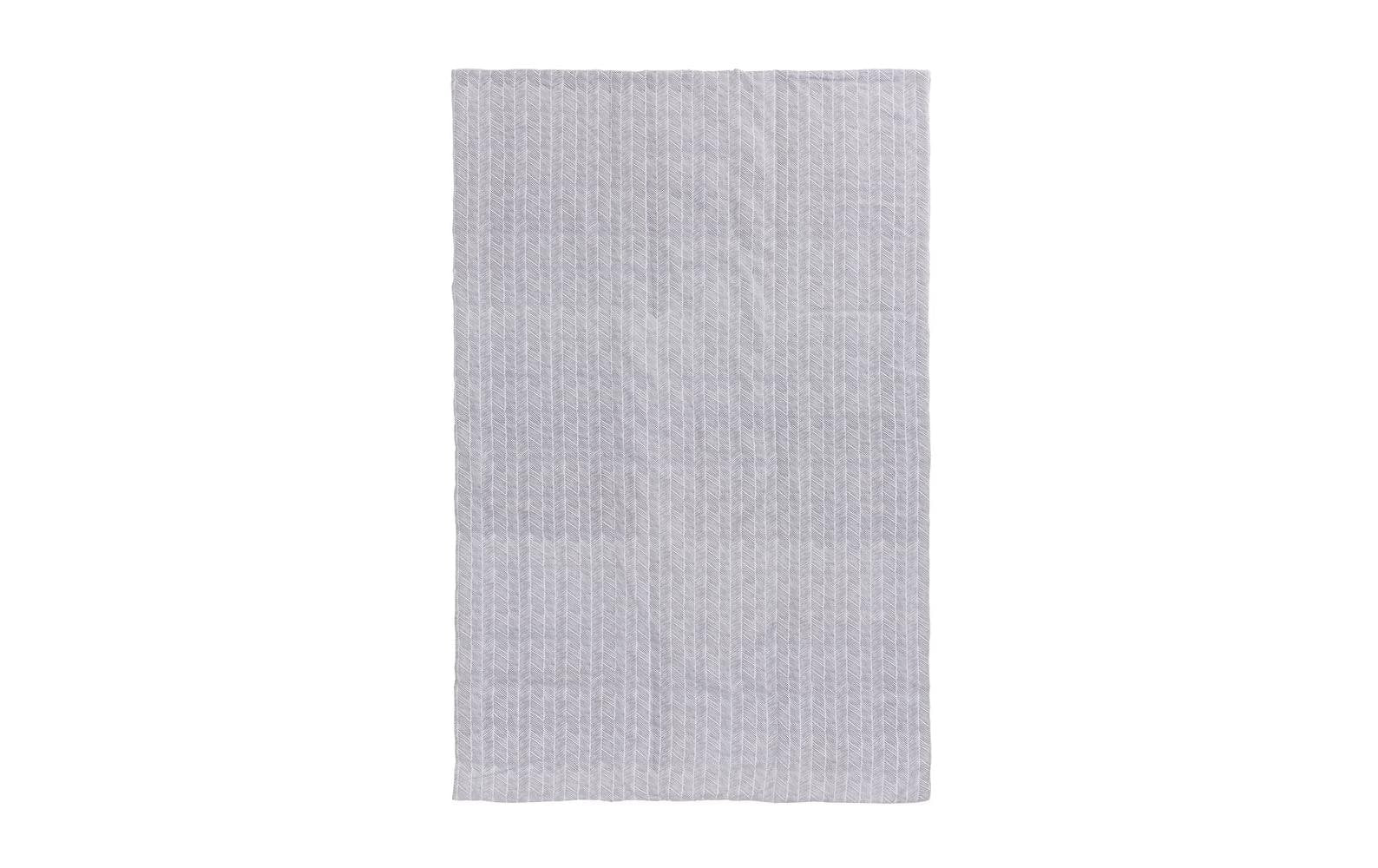 URBANARA Mallur Wohndecke – Baumwolle, Polyester, Taubenblau, Naturweiss – 130 × 190 cm